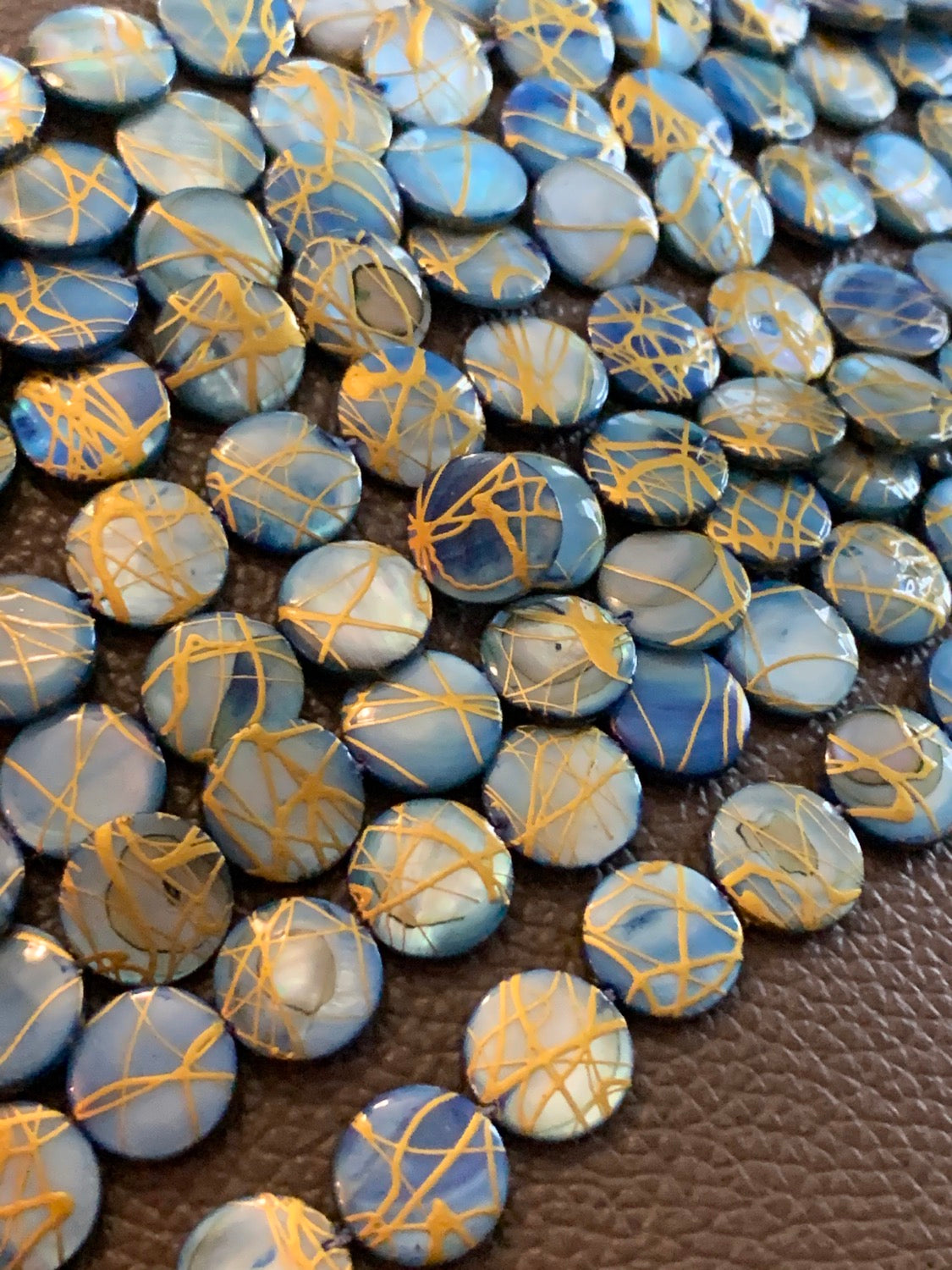 12mm Shell Coin with Gold Qty 32 piece