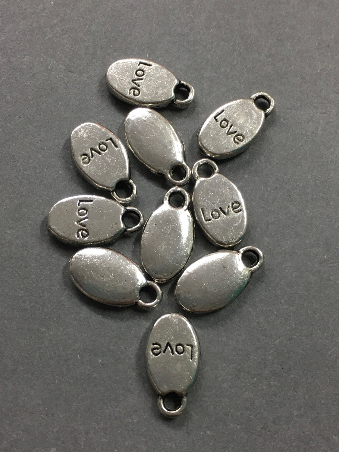 16mm Love oval plaque Qty 10