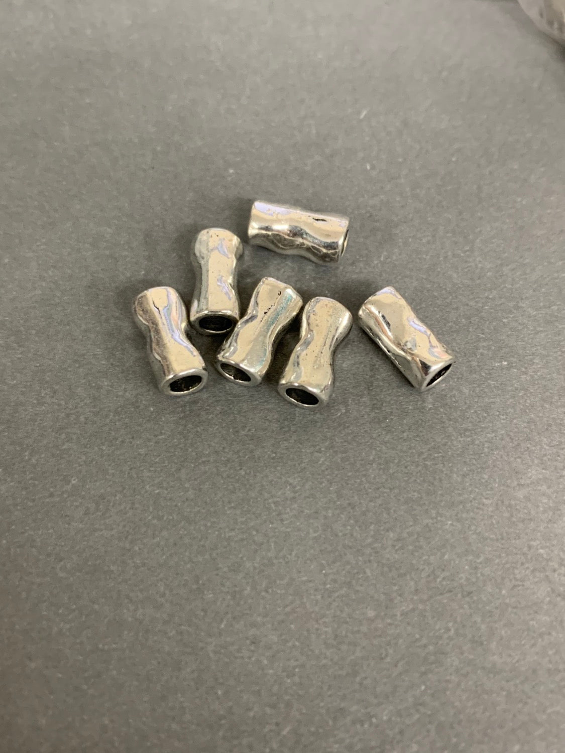 11x5mm wide hole Tube Silver Qty 6-13008