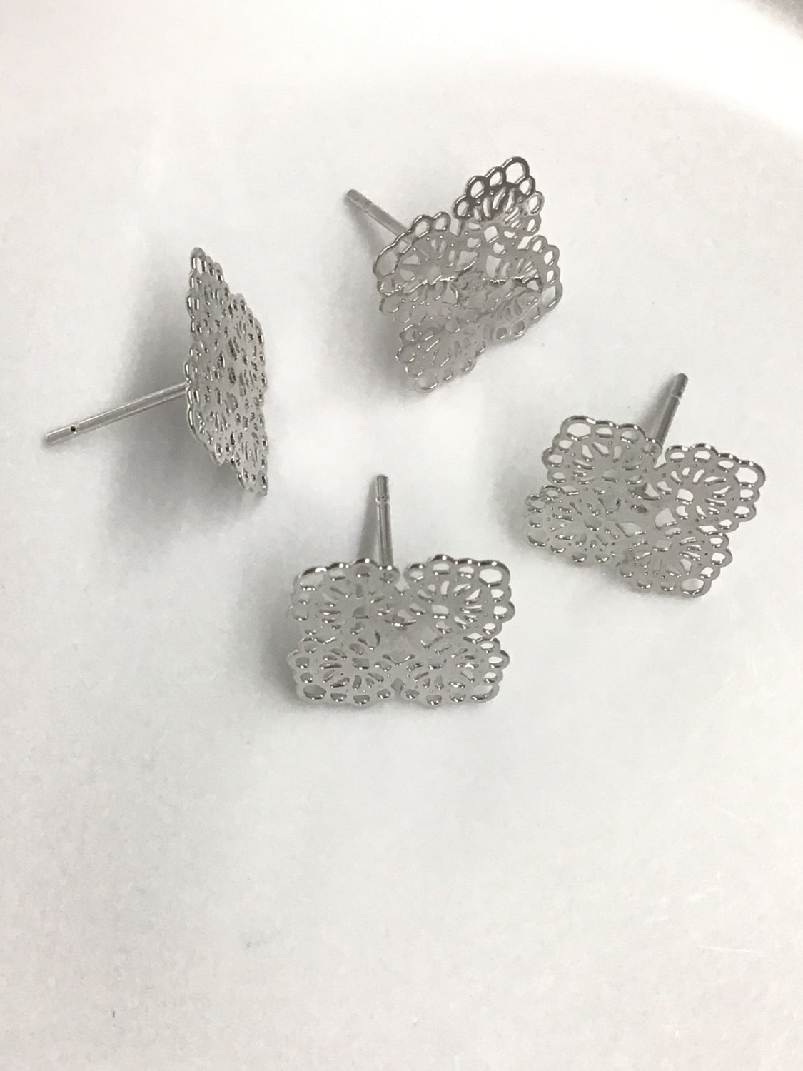 12mm 4 side silver 1 pair 20566