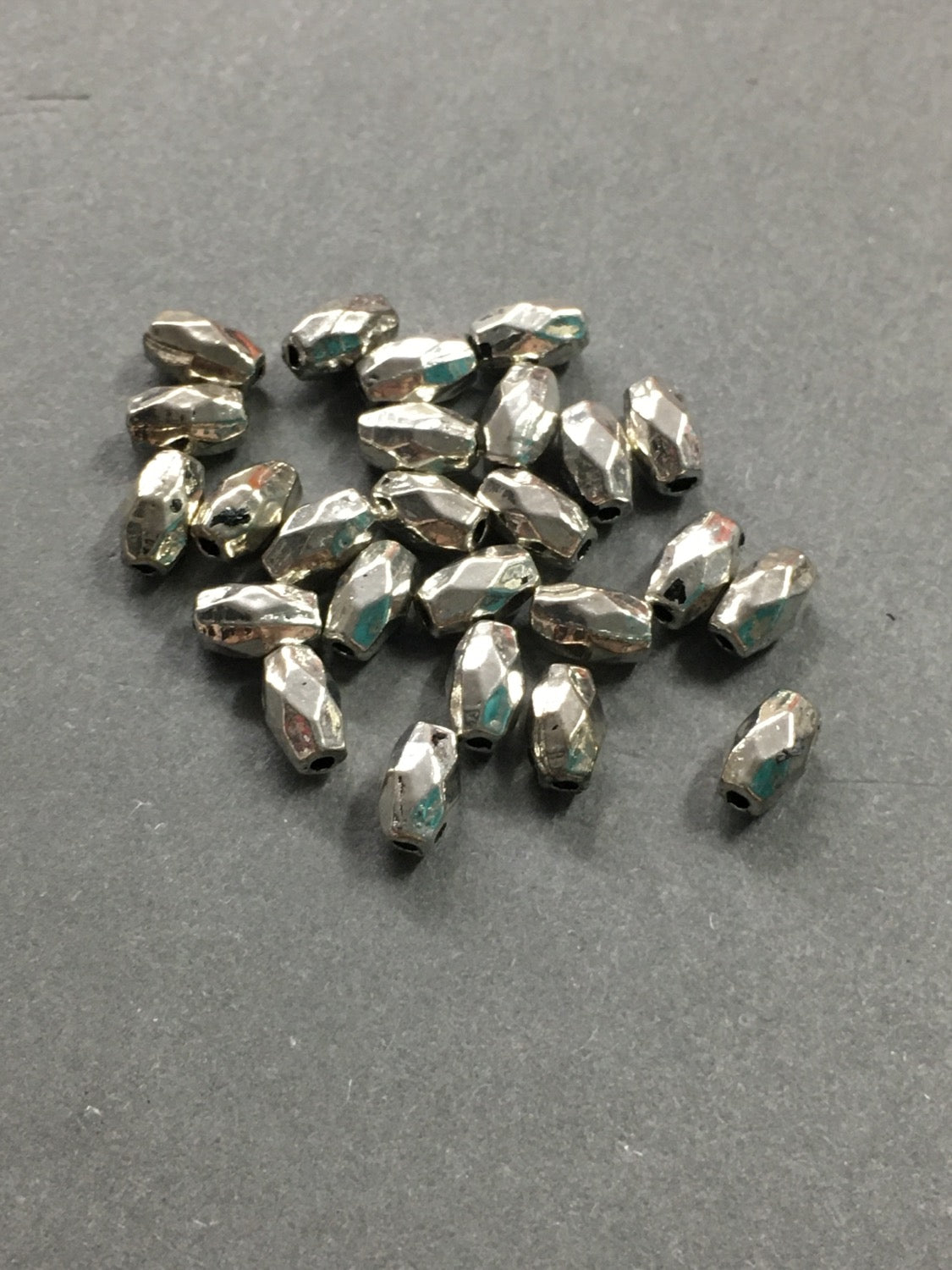 7mm Oval tube Spacer silver qty 25