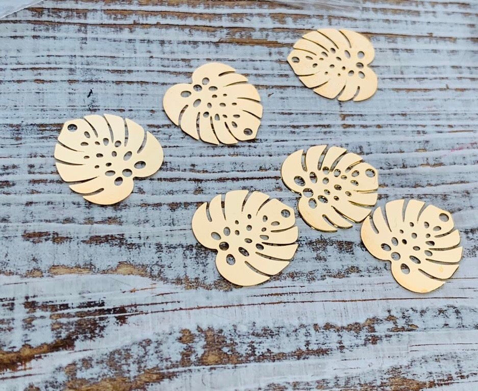 17mm Tropical Leaf Connector gold filled