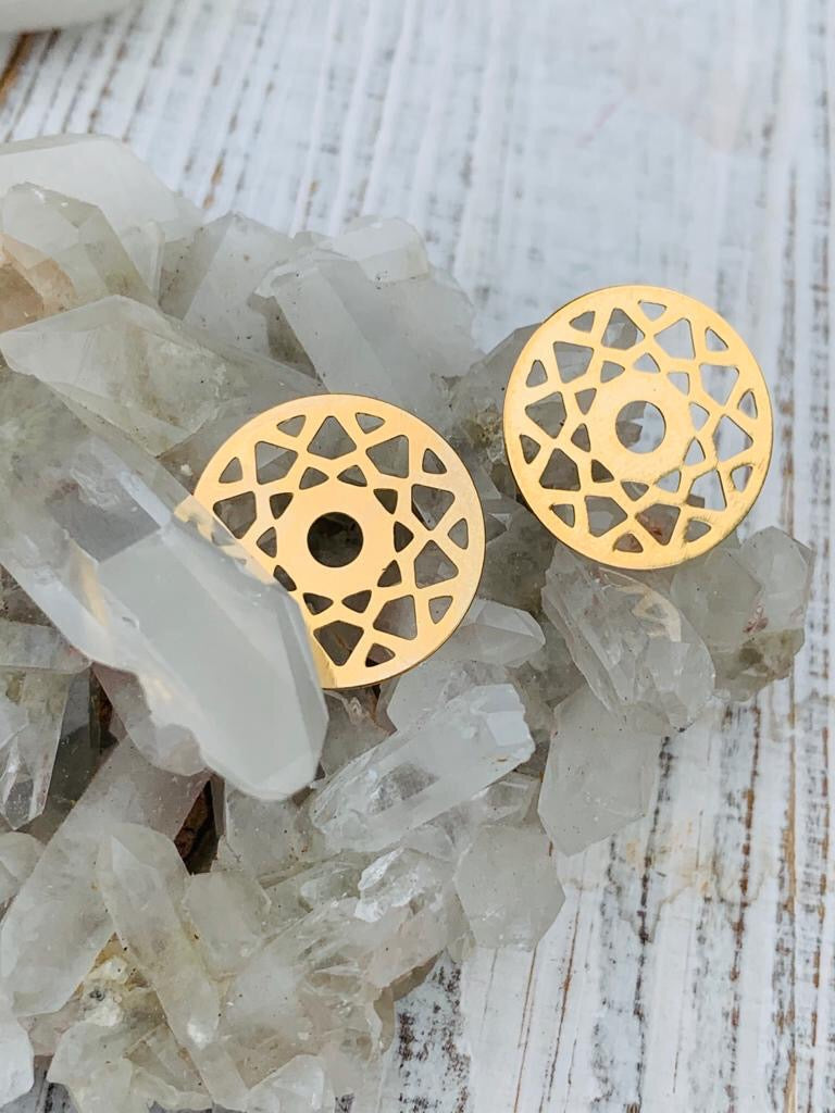 15 o 20mm Round Mandala Qty 2 gold filled 16222