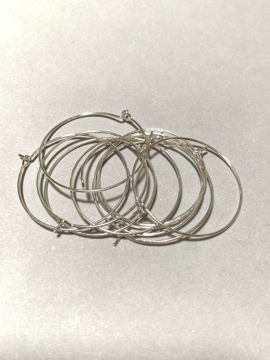 30mm Hoop Silver Qty 5 Pair