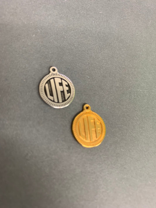 15mm round with message Life qty 1