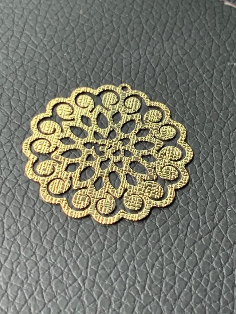 36mm Mandala with Om Qty 1 Gold Filled