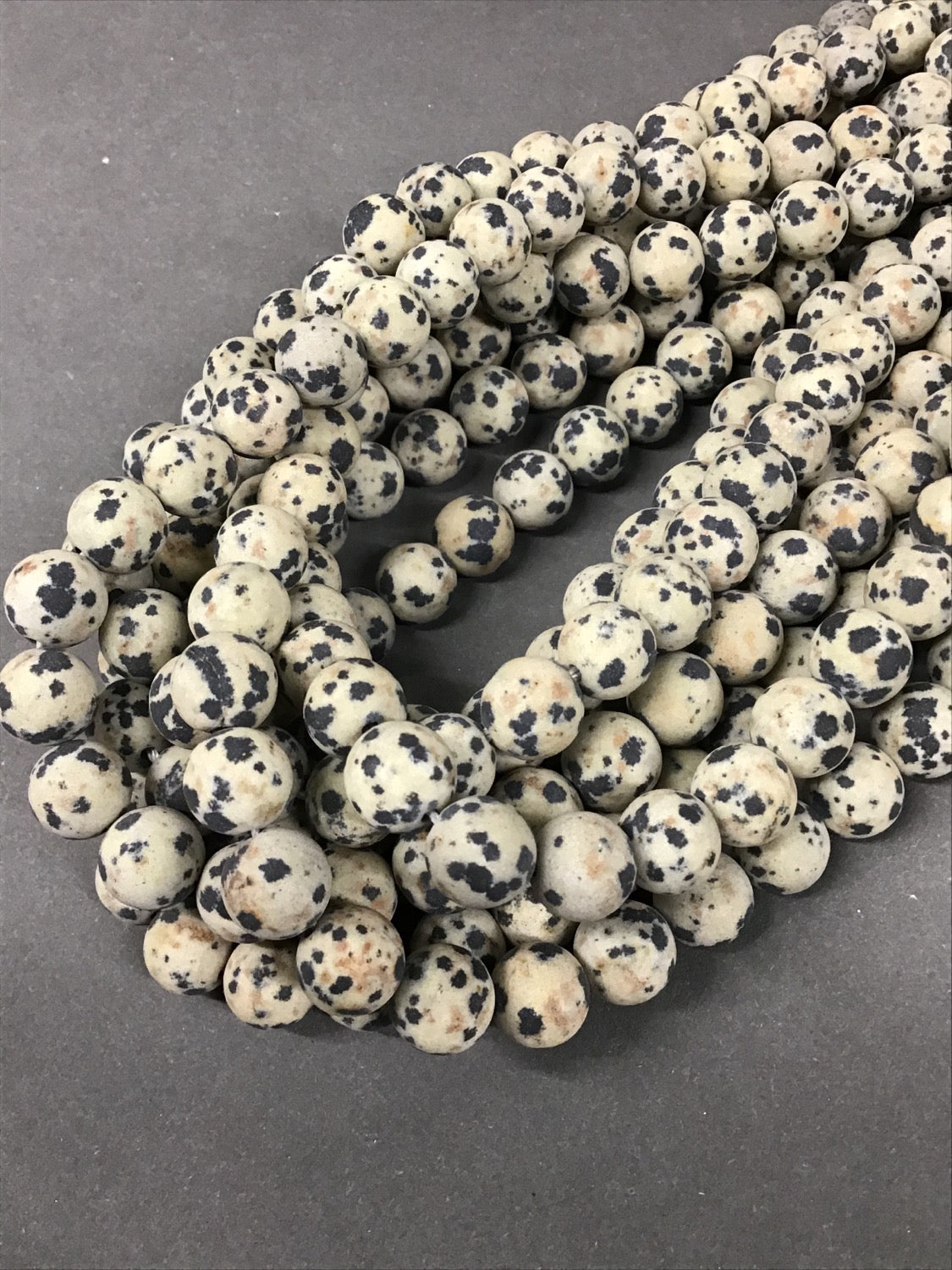 8mm Dalmatian Matte Jasper 10209