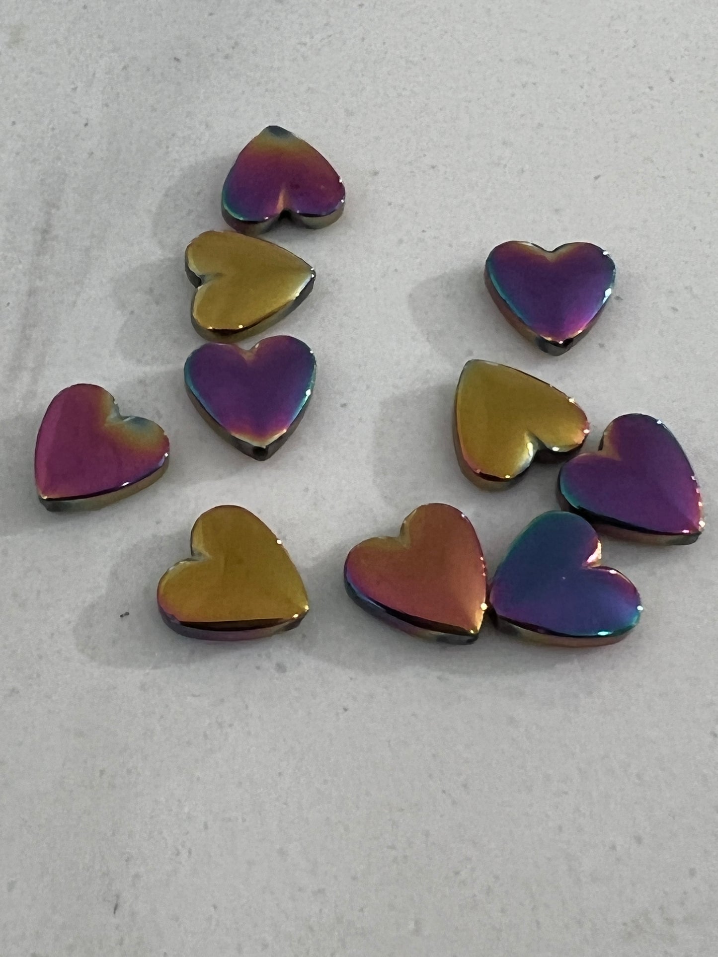 10mm hematite hearts /qty 10