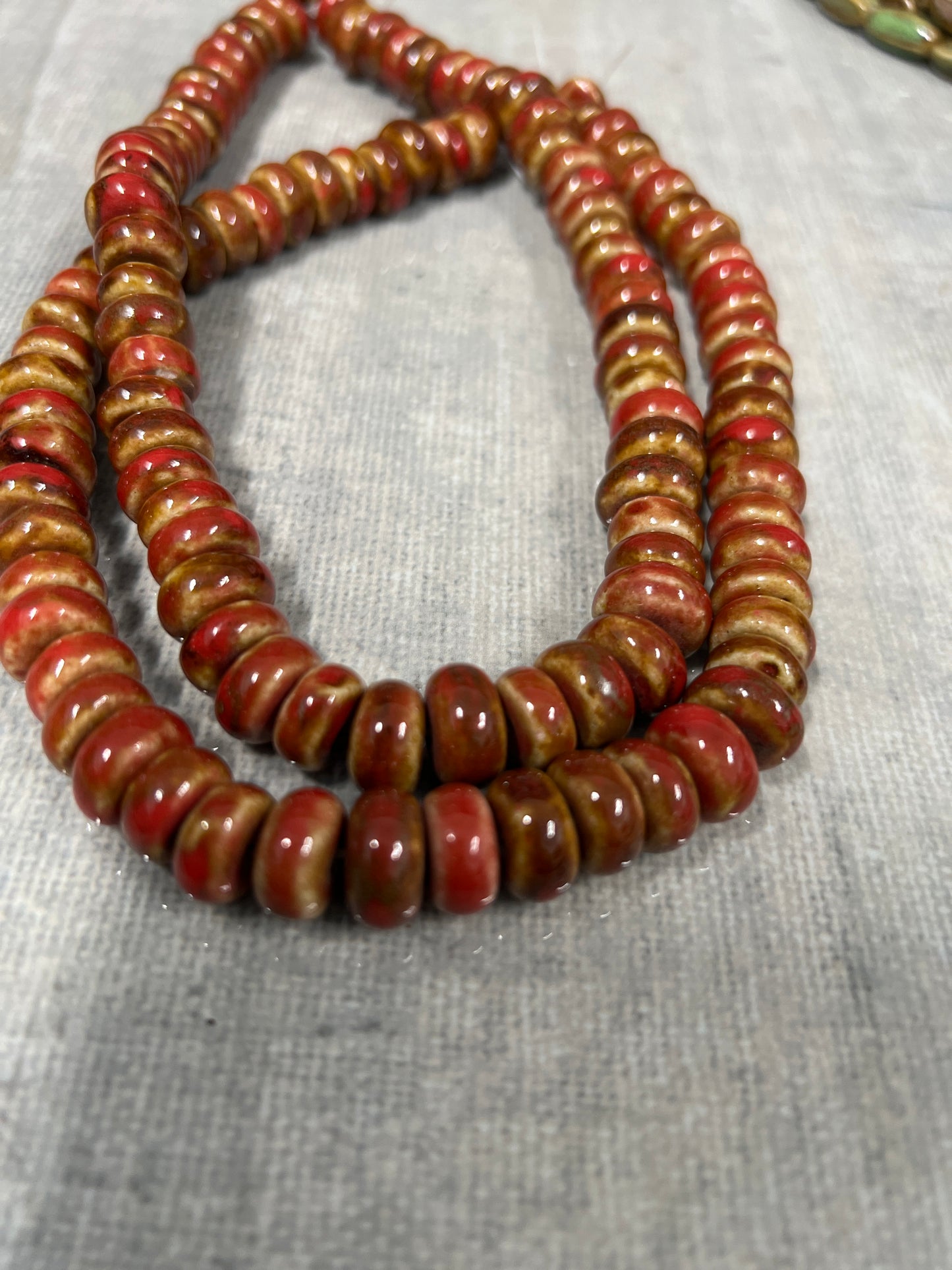 12x6mm Ceramic Rondelle Strand Qty1- 25608