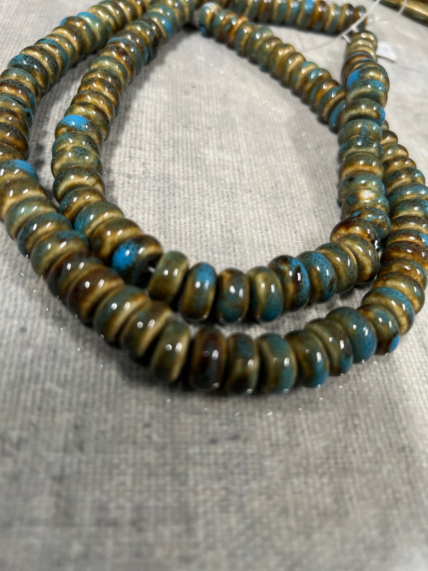 12x6mm Ceramic Rondelle Strand Qty1- 25608