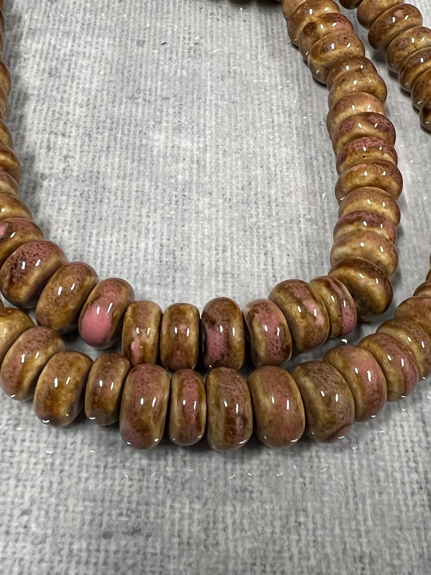 12x6mm Ceramic Rondelle Strand Qty1- 25608