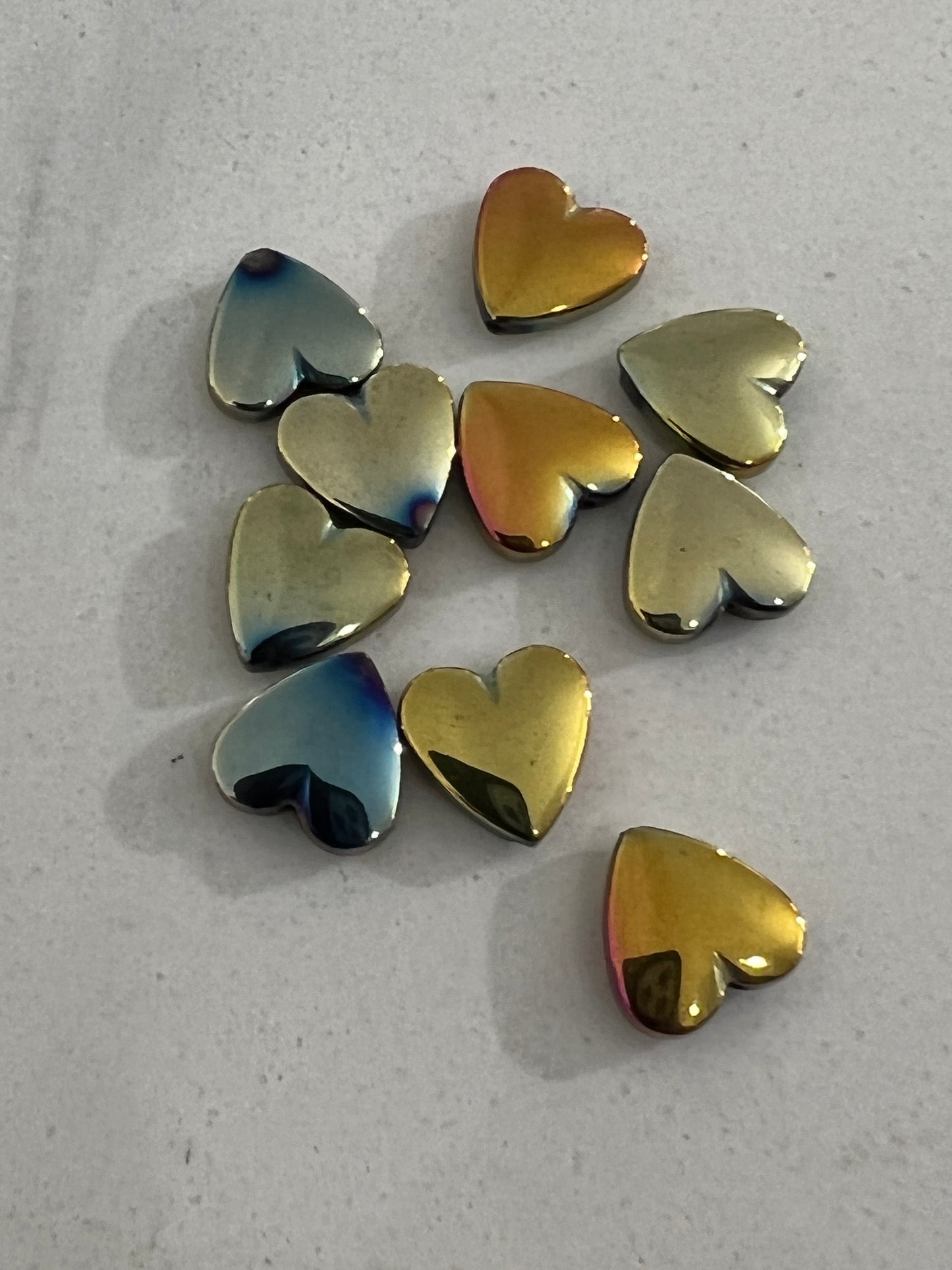 10mm hematite hearts /qty 10
