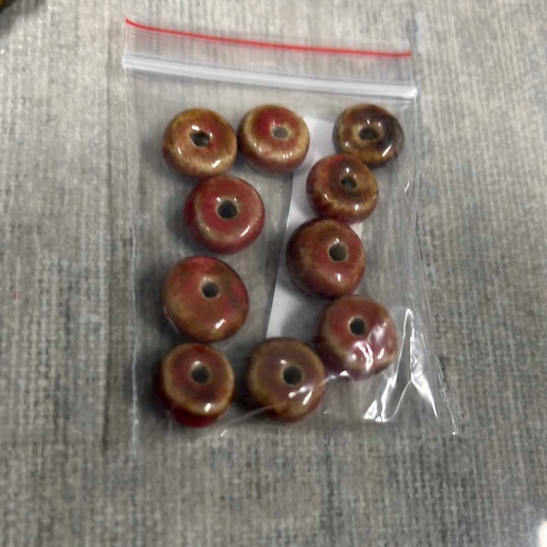 12x6mm Ceramic Rondelle Strand Qty1- 25608