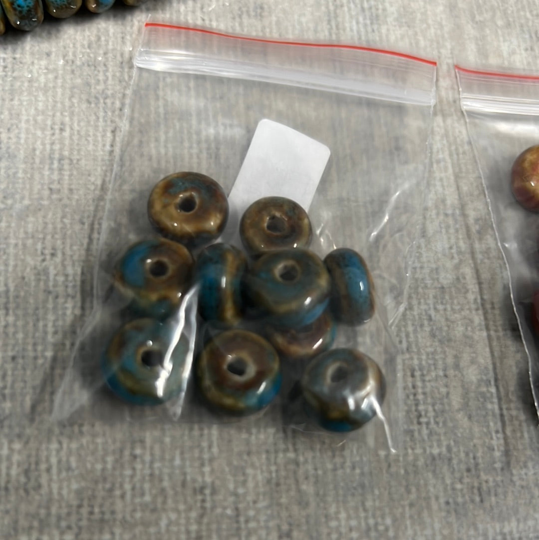 12x6mm Ceramic Rondelle Strand Qty1- 25608