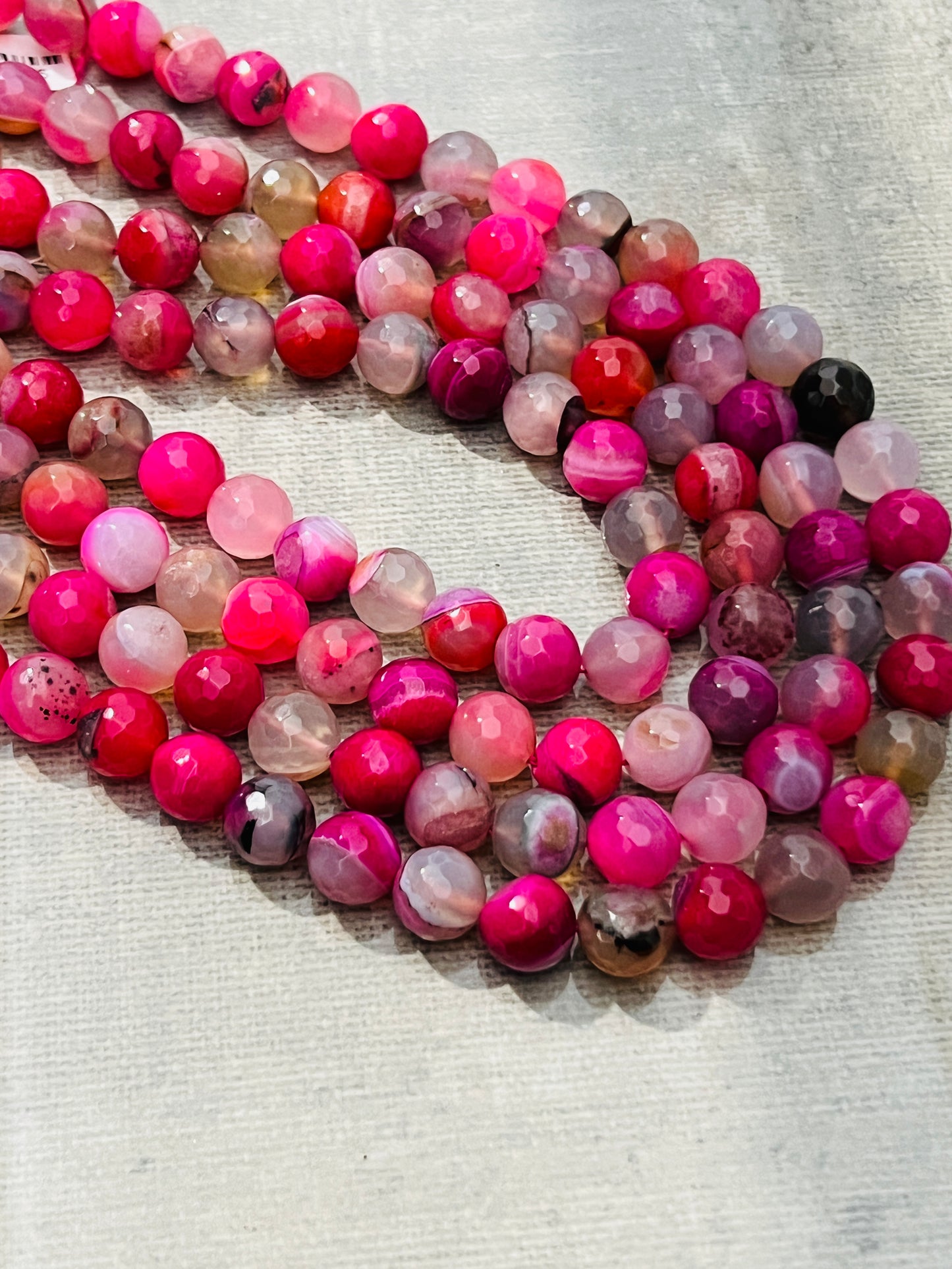 12mm Hot pink agate