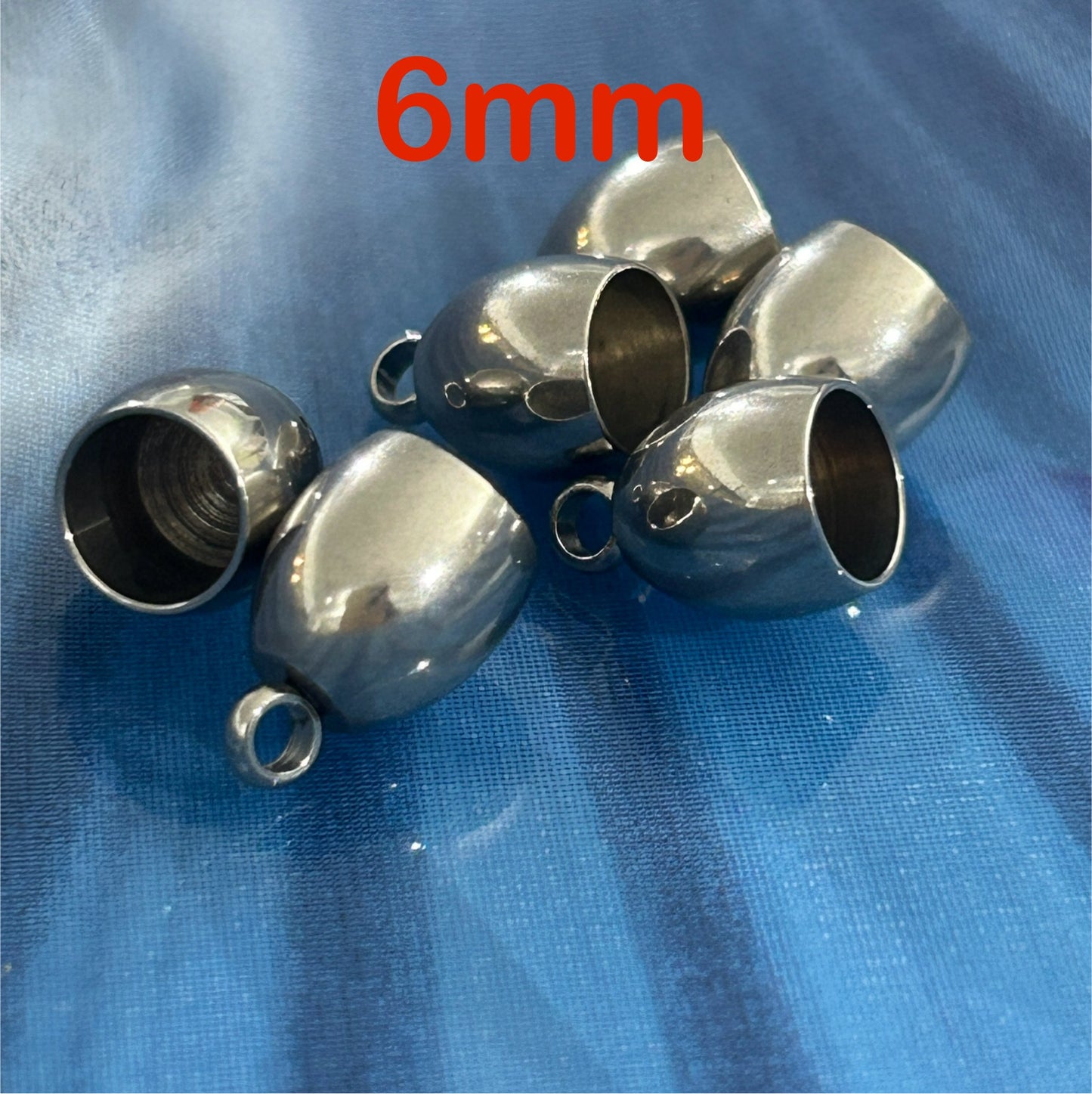 Silver SS Cap For Cord Qty 6