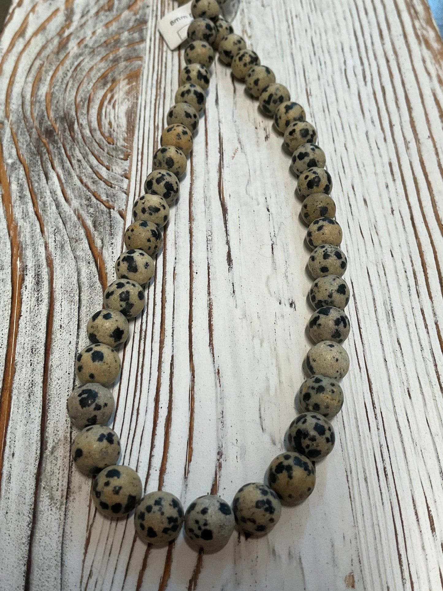 8mm Dalmatian jasper Matte qty 47 beads 21641