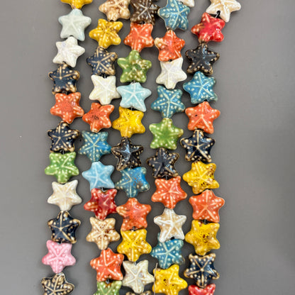 Different Color Ceramic Starfish Strand