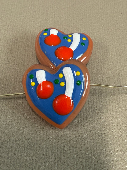 25x25mm Lampwork Fruit Heart (29129)