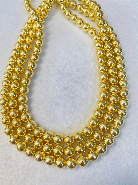 8x8mm Strand Hematite Bright Gold (22631)