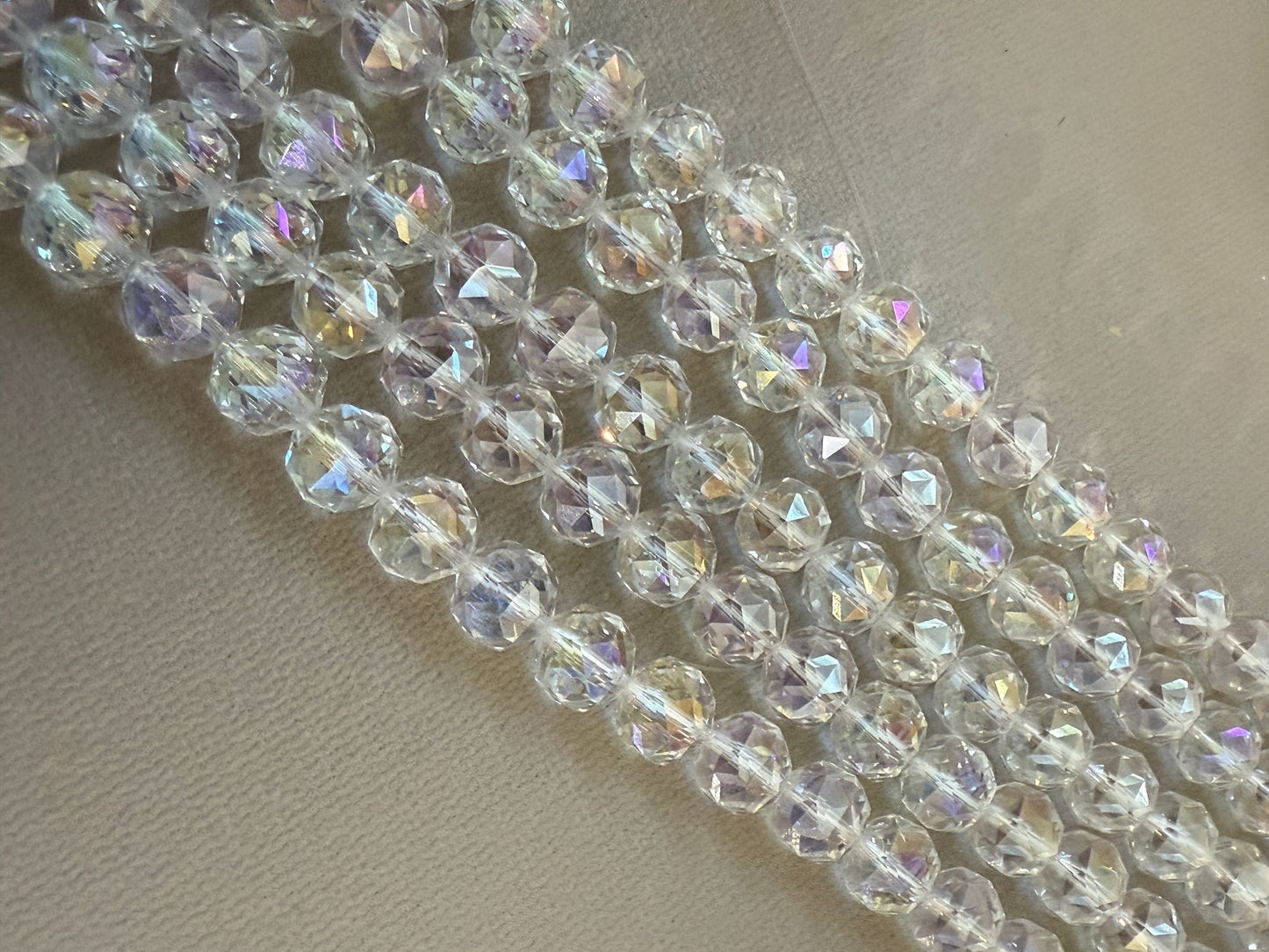 12mm/10mm Cristal Faceted Cristal Strand