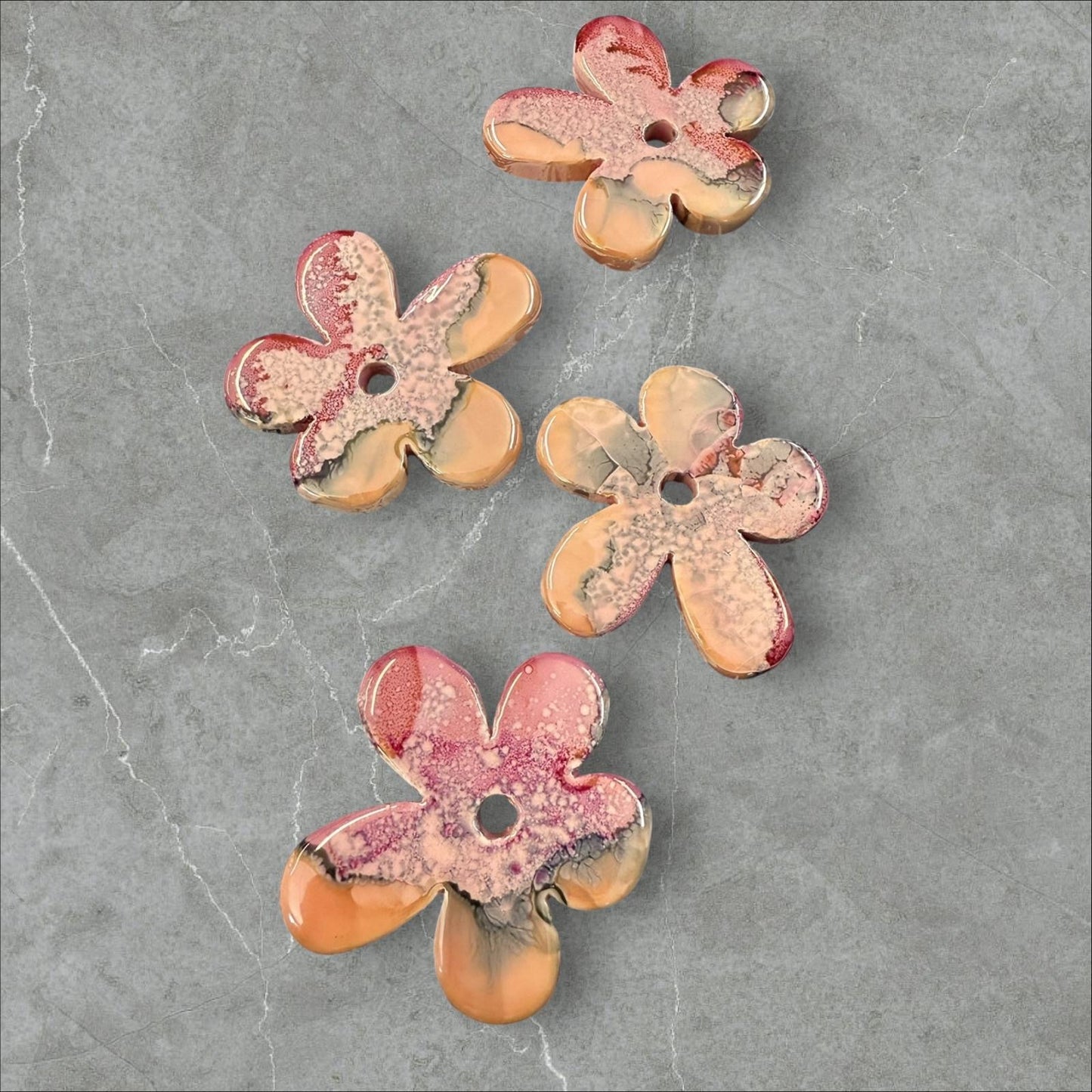 53mm Enamel Ceramic Flower 27577