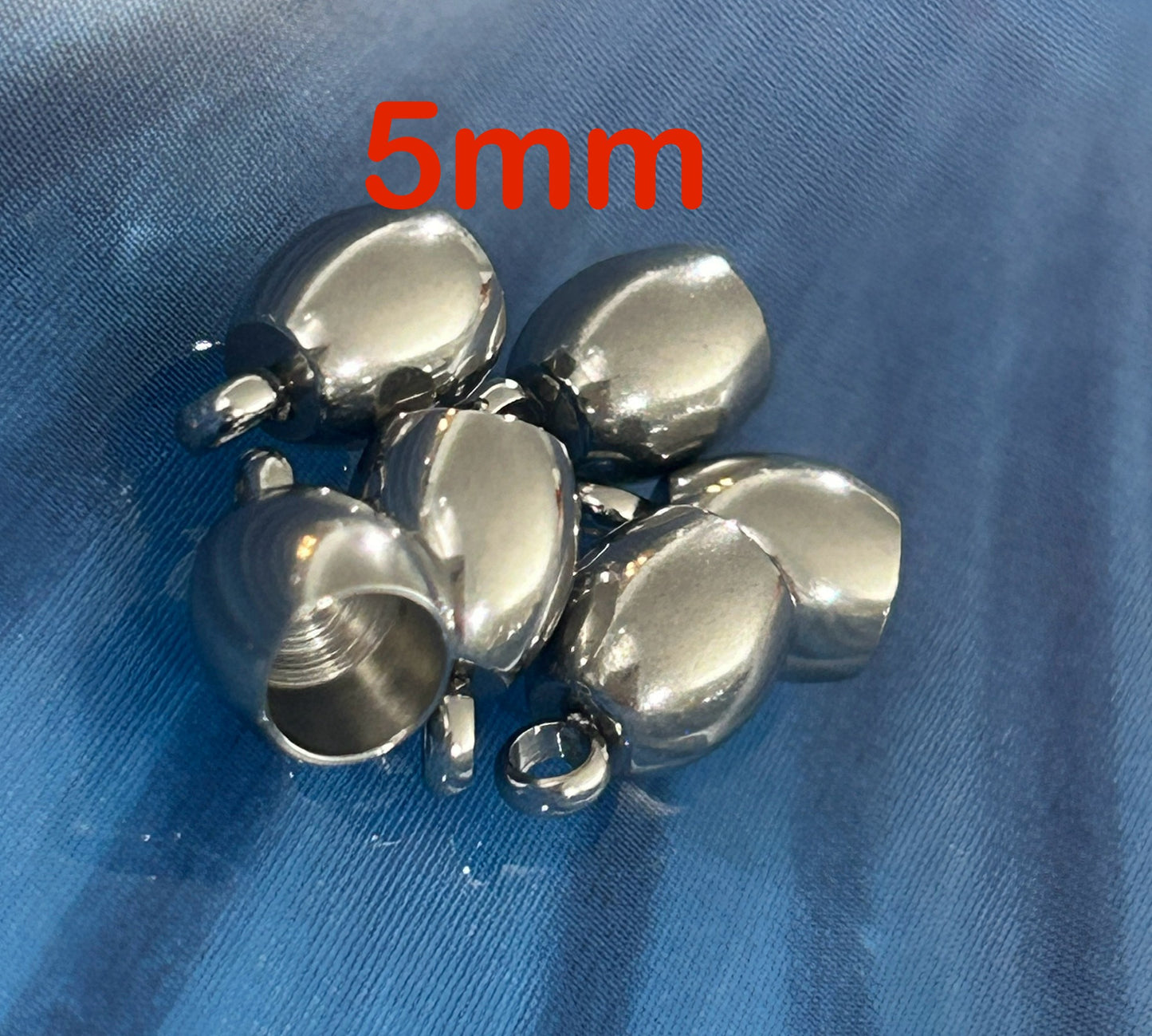 Silver SS Cap For Cord Qty 6