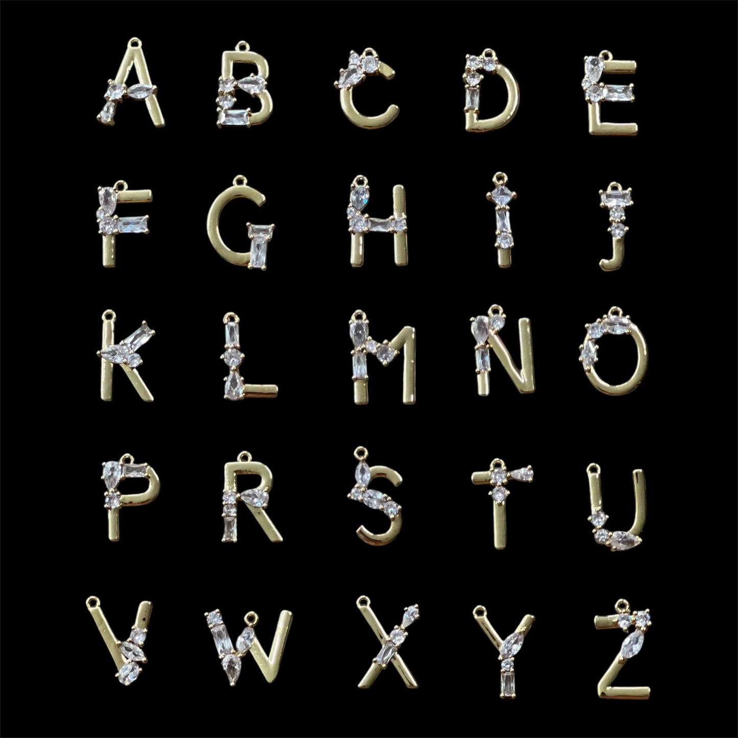 17mm Letters W/Zirconia Pave (25962)