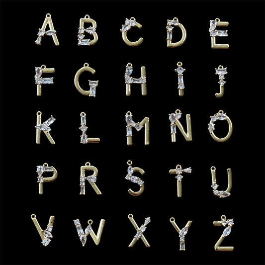 17mm Letters W/Zirconia Pave (25962)