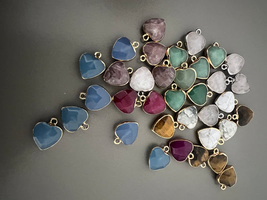 15mm gemstone heart