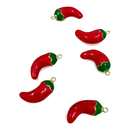 20mm Enamel Chili 18k Gold Plated (29181)