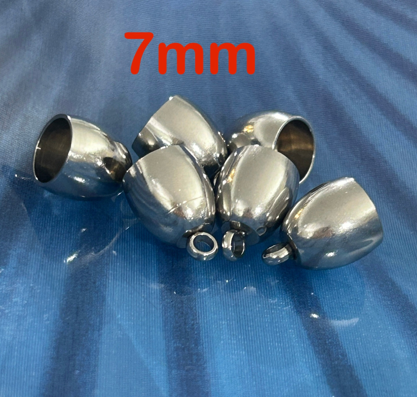 Silver SS Cap For Cord Qty 6