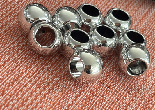 8mm Wide Hole Spacer Silver AC Qty 10-29916