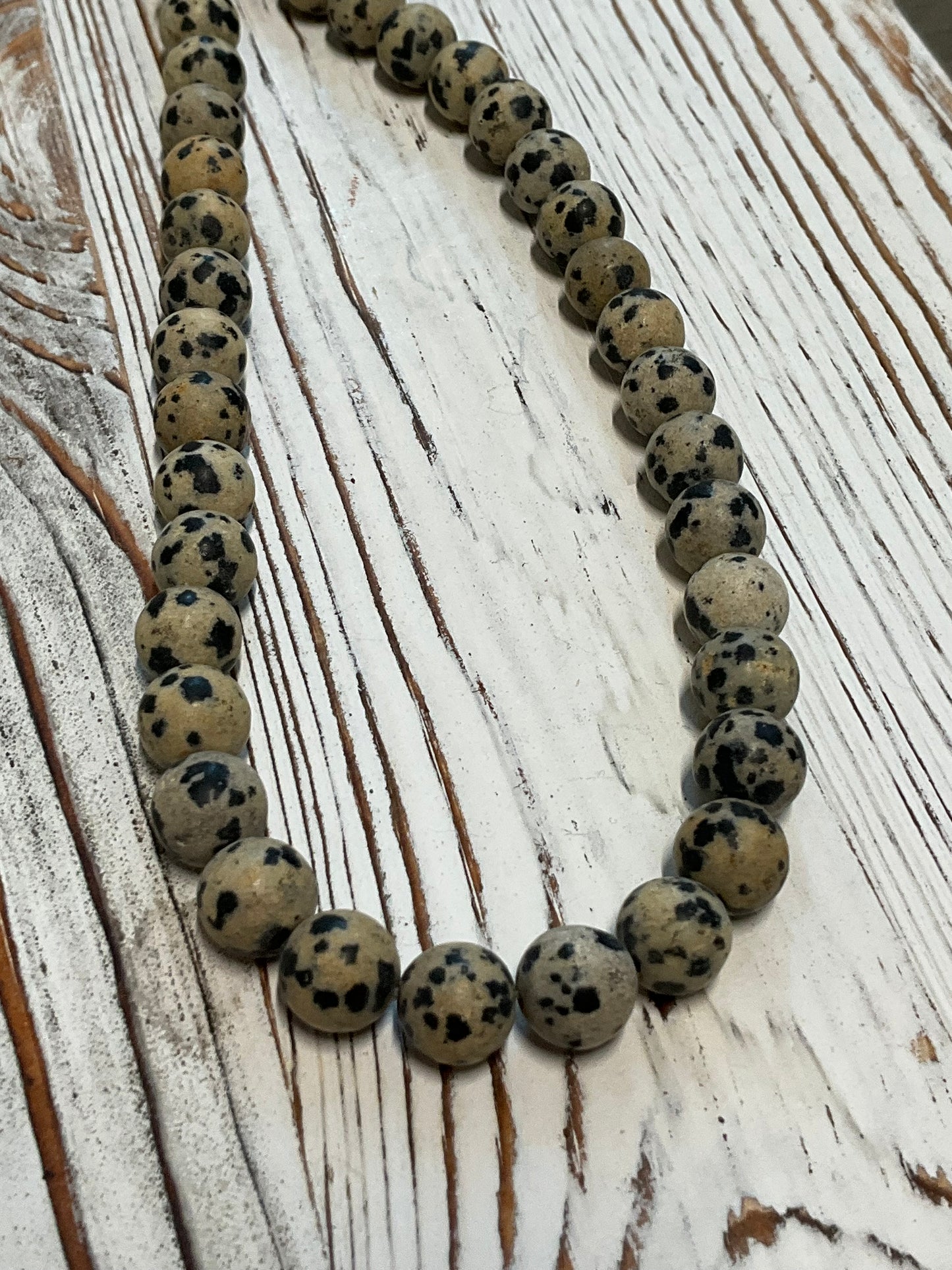 8mm Dalmatian jasper Matte qty 47 beads 21641