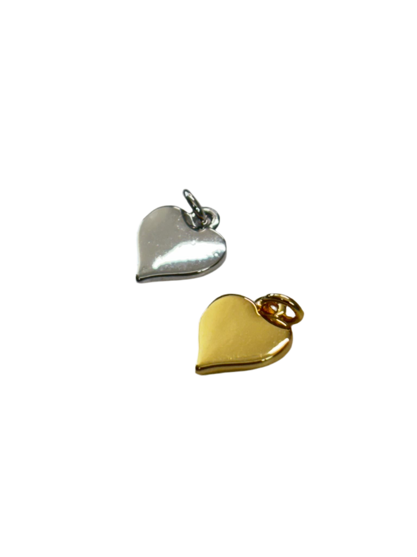 9mm Flat Heart Silver/Gola Plated (29202)