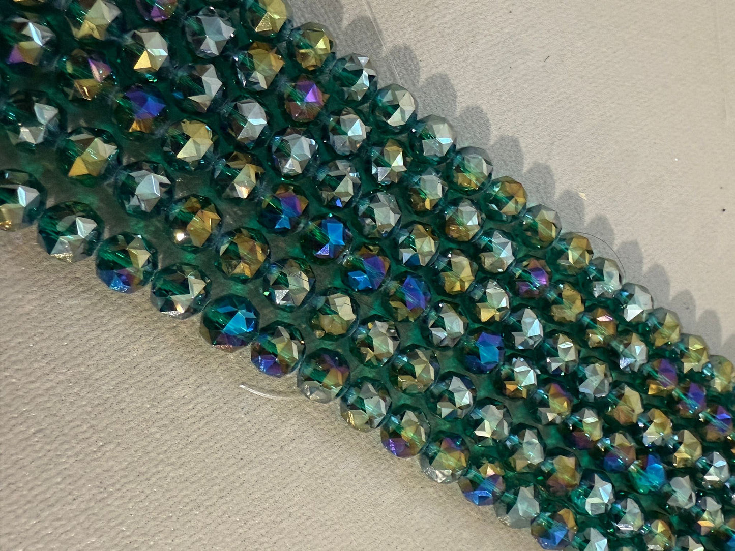 12mm/10mm Cristal Faceted Cristal Strand