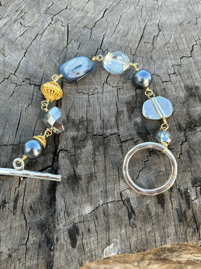 Square shell w/ silver and gold