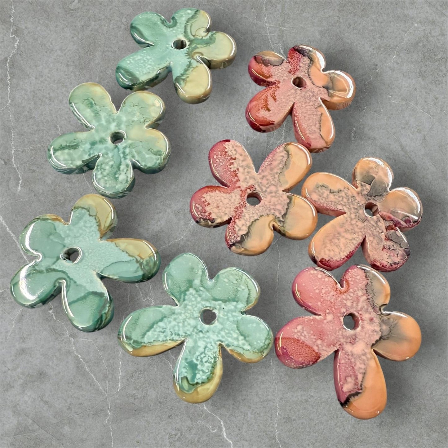 53mm Enamel Ceramic Flower 27577