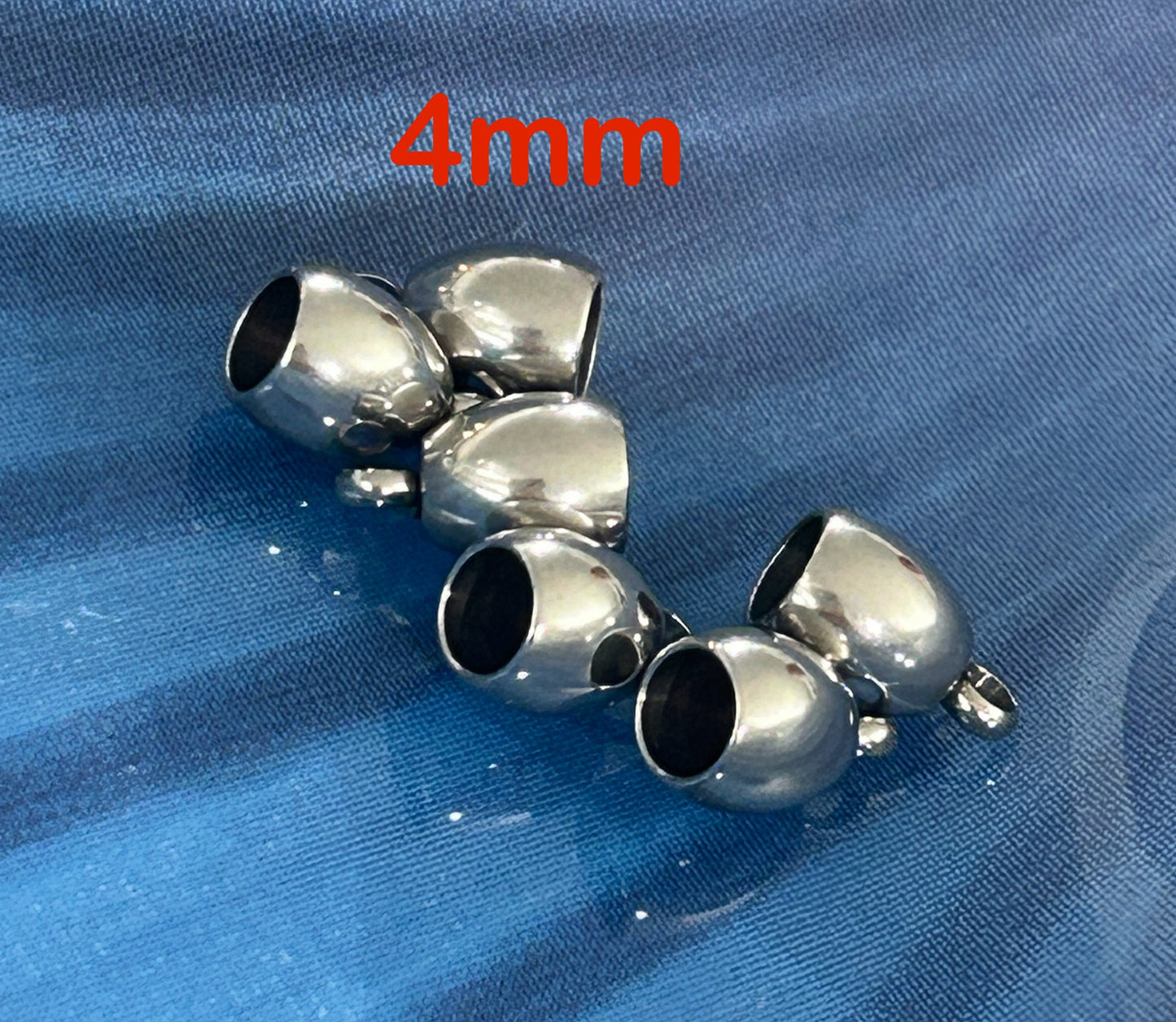 Silver SS Cap For Cord Qty 6