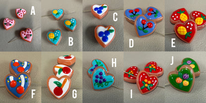 25x25mm Lampwork Fruit Heart (29129)