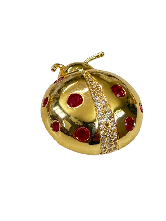 35mm Ladybug W/Hearts 18k Gold Plated (29155)