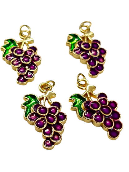 26mm Enamel Grape 18k Gold Plated (29187)