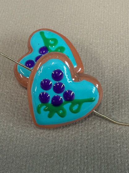 25x25mm Lampwork Fruit Heart (29129)
