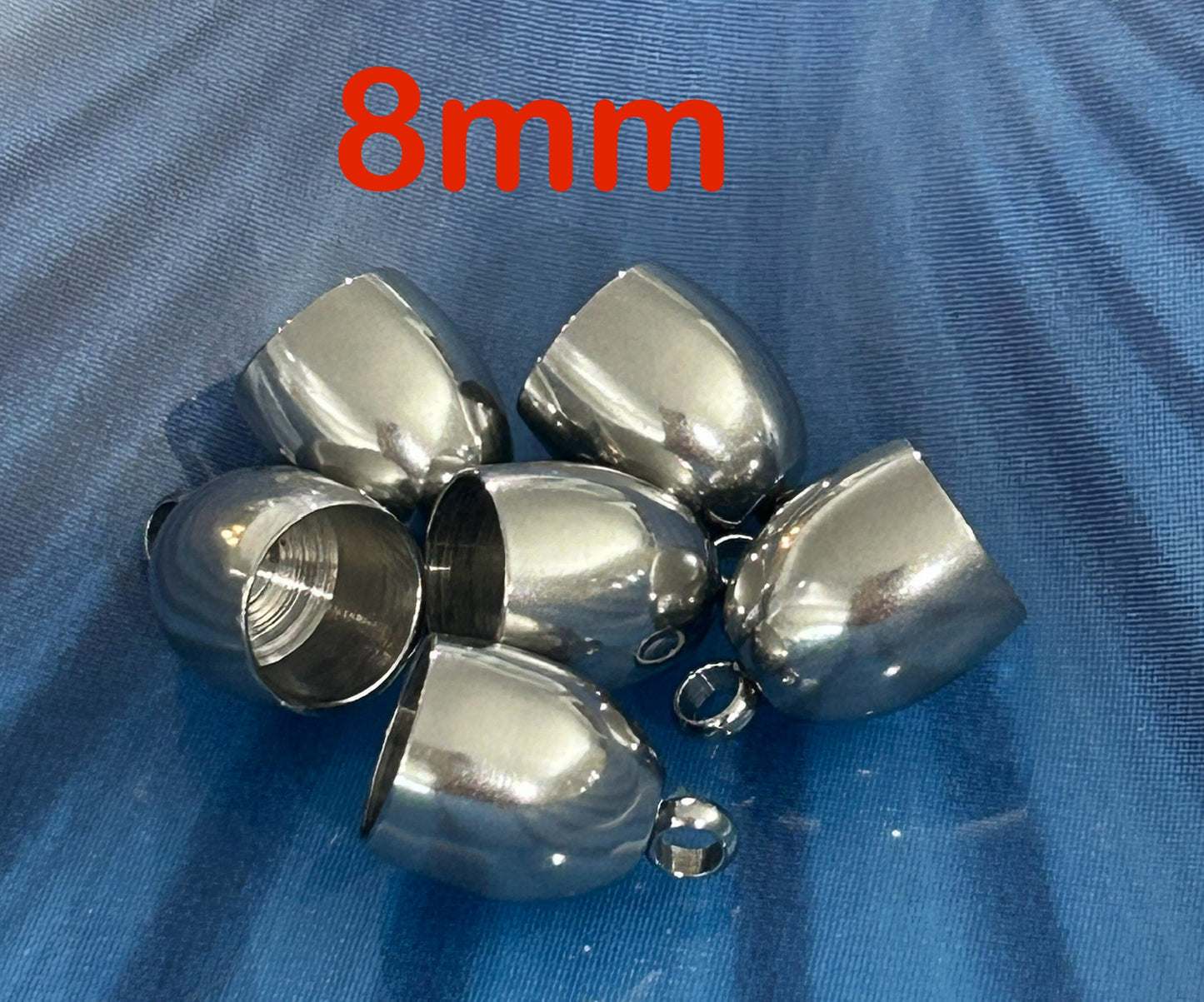 Silver SS Cap For Cord Qty 6