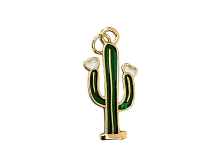 26mm Enamel Cactus 18k Gold Plated (29186)
