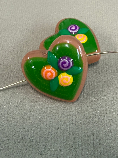 25x25mm Lampwork Fruit Heart (29129)