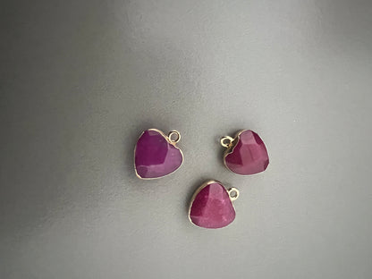 15mm gemstone heart