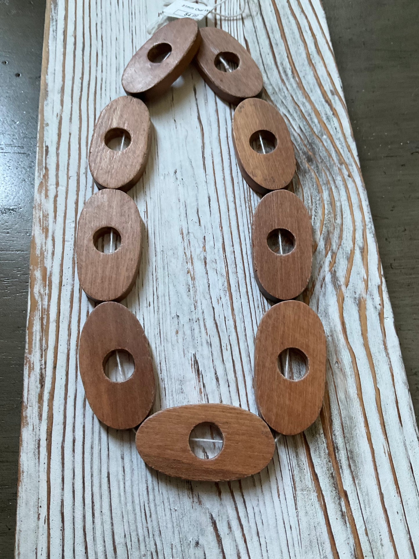 51mm Oval Wood W/Hole (27939)