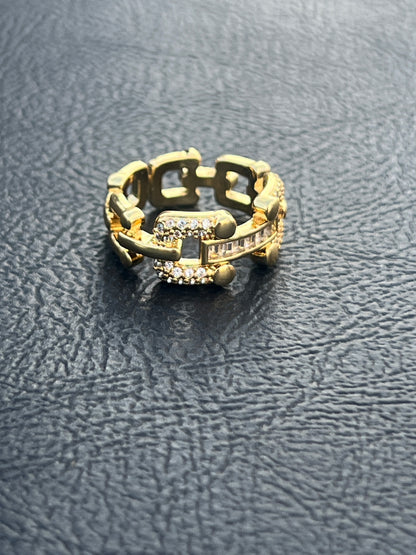Square Zirc Adjustable Ring #27072