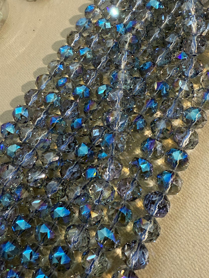 12mm/10mm Cristal Faceted Cristal Strand